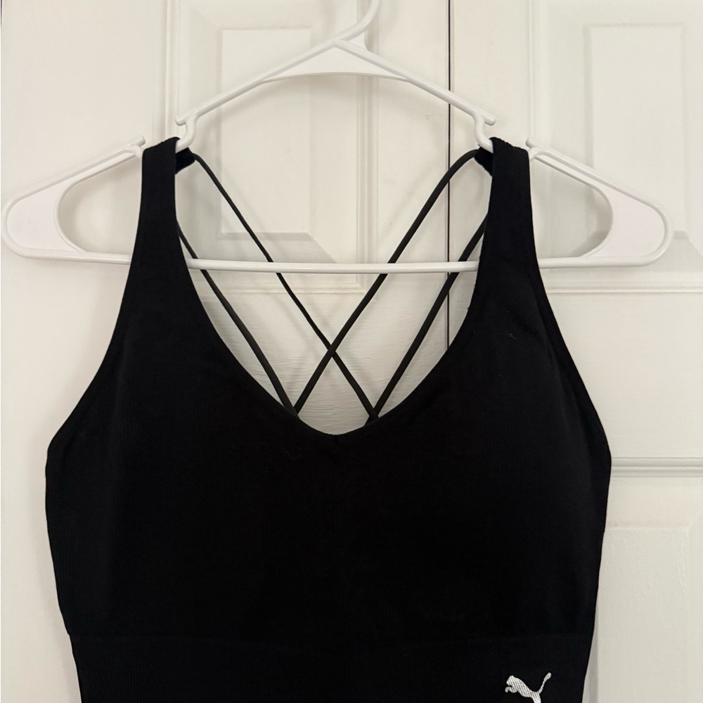 Puma Women's Black Strappy Sports Bra